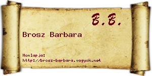 Brosz Barbara névjegykártya